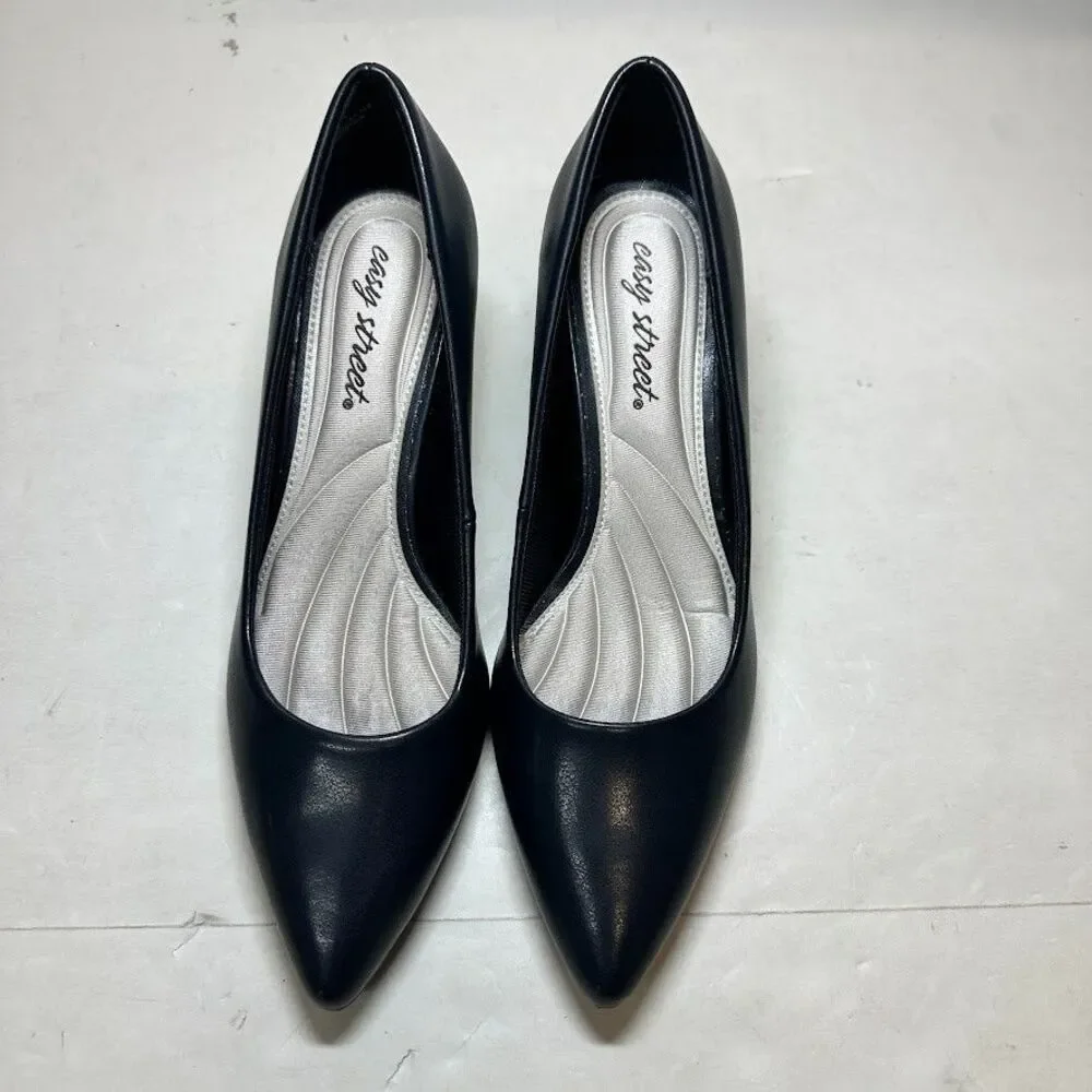 Easy Street Womens 8 M Navy Blue Patent Pointe Pump Heels Display No Box LT7